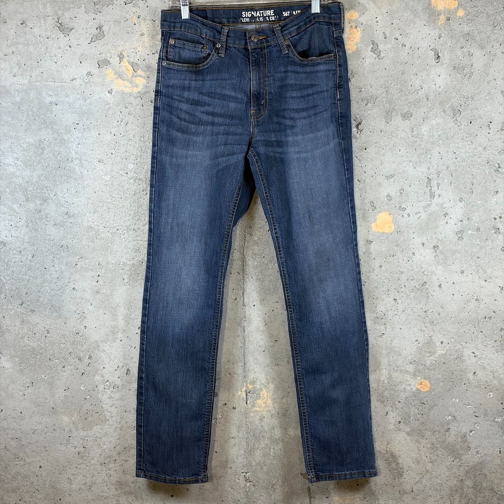 Signature By Levi Strauss & Co. S67 Athletic Jeans Men 32x34 Blue Denim Straight